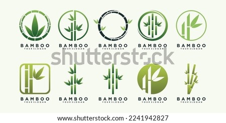 set of bamboo logo design with abstract concept