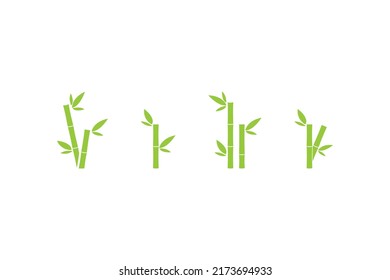 Set bamboo logo icon design vector template illustration idea