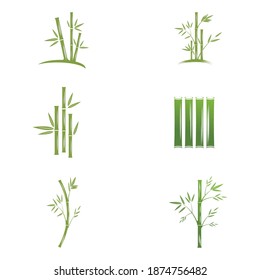 Set Bamboo Logo Template vector icon illustration design
