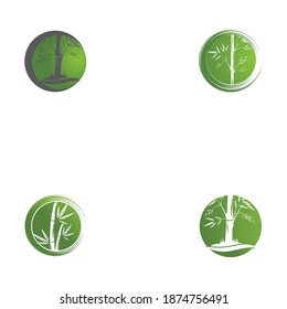 Set Bamboo Logo Template vector icon illustration design