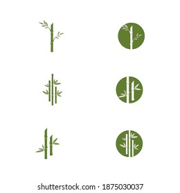 Establecer diseño de icono de la plantilla de logotipo de bambú