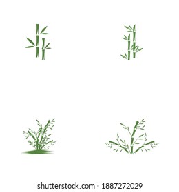 Set Bamboo Logo Template vector icon illustration design