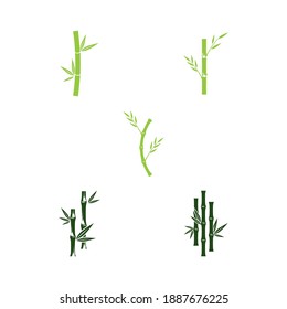 Set Bamboo Logo Template vector icon illustration design