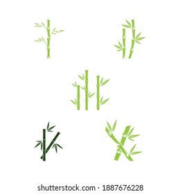 Set Bamboo Logo Template vector icon illustration design
