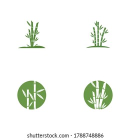 Set Bamboo vector icon logo template illustration design