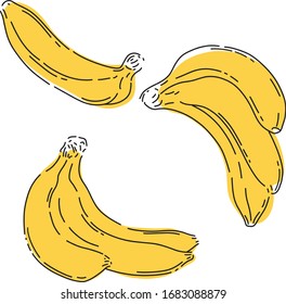 Set of banana hand drawn icon illustration vector sketch	
