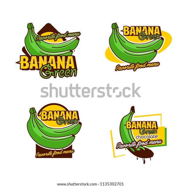 Set Banana Logo Badge Stock Vector (Royalty Free) 1135302701