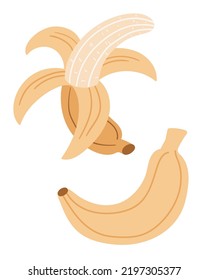 Set of bananas. Colorful vector illustration in flat style.