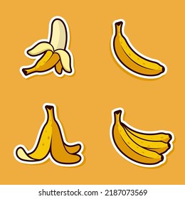 set of bananas icon vector illustration