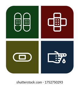Set of bandage icons. Such as Bandage, Patch, Plaster , bandage icons