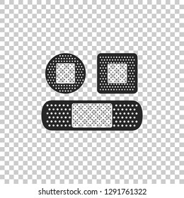 Set Bandage plaster icon isolated on transparent background. Medical plaster, adhesive bandage, flexible fabric bandage. Flat design. Vector Illustration