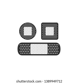 Set Bandage plaster icon isolated. Medical plaster, adhesive bandage, flexible fabric bandage. Flat design. Vector Illustration