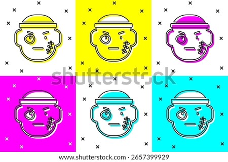 Set Bandit icon isolated on color background.  Vector