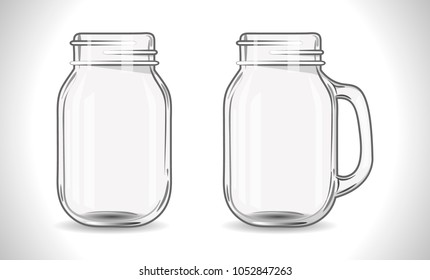 A Set of Bank for Smoothies, Smoothee or Smoothy, Glass, Template, Hand Drawn Vector Illustration EPS 10