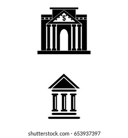 Set of  Bank vector  icon.