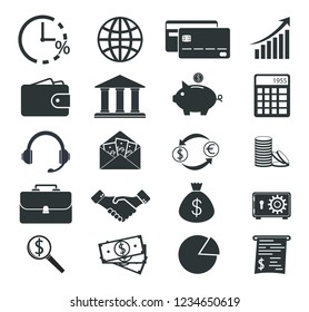 Set of banking icons. Money Icons. Financial icons.