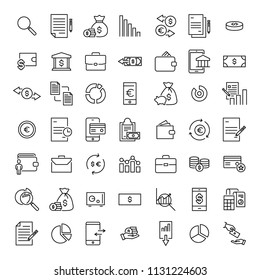 Set of banking thin line icons. High quality pictograms of money. Modern outline style icons collection. 