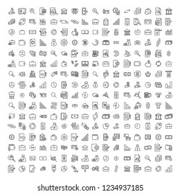 Set of banking thin line icons. High quality pictograms of money. Modern outline style icons collection. 