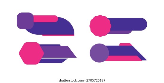 Conjunto de formas geométricas abstratas do banner. Ilustração vetorial em estilo plano na moda.