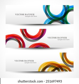 Set banner abstract illustration, colorful digital composition