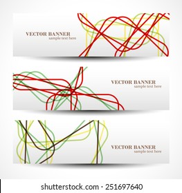 Set banner abstract illustration, colorful digital composition