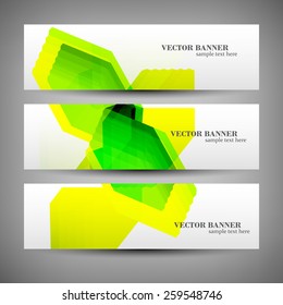 Set banner abstract illustration, colorful digital composition