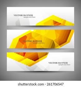 Set banner abstract illustration, colorful digital composition