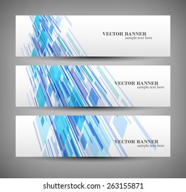 Set banner abstract illustration, colorful digital composition