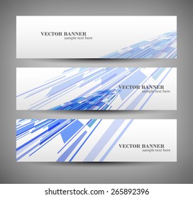 Set banner abstract illustration, colorful digital composition