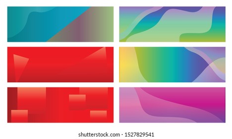 set banner background template with modern shape free vector art