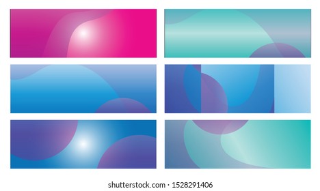 set banner background template with modern shape free vector art