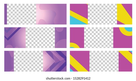 set banner background template with modern shape free vector art