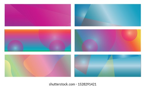 set banner background template with modern shape free vector art