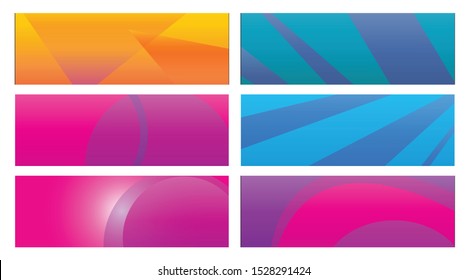 set banner background template with modern shape free vector art