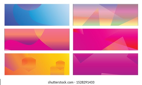 set banner background template with modern shape free vector art
