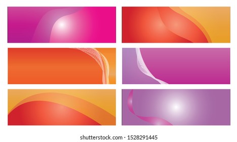 set banner background template with modern shape free vector art