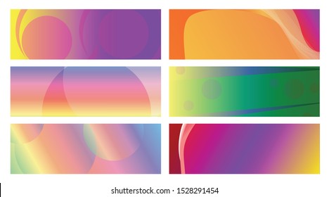 set banner background template with modern shape free vector art
