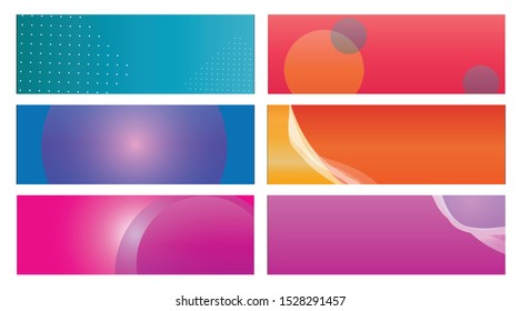 set banner background template with modern shape free vector art