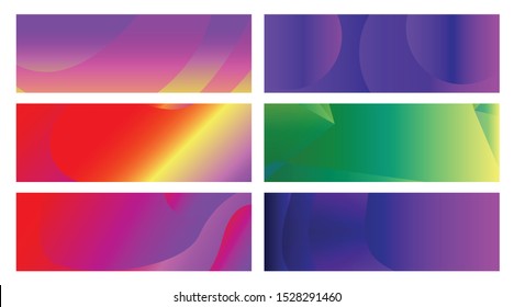set banner background template with modern shape free vector art