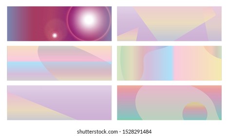 set banner background template with modern shape free vector art