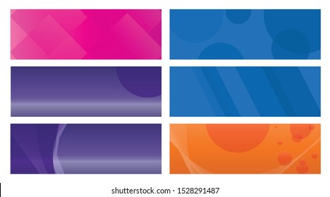 set banner background template with modern shape free vector art