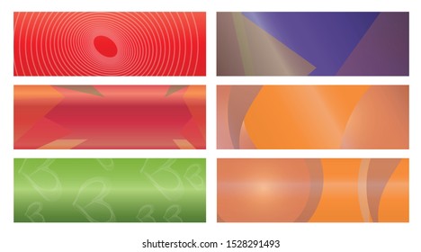 set banner background template with modern shape free vector art