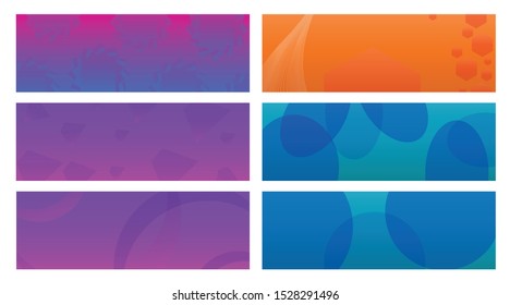 set banner background template with modern shape free vector art