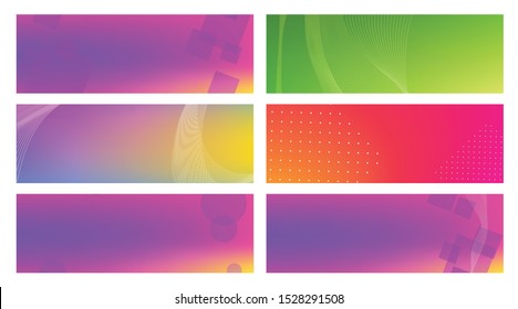 set banner background template with modern shape free vector art