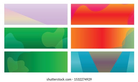 set banner background template with modern shape free vector art