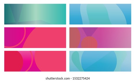 set banner background template with modern shape free vector art