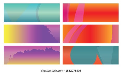 set banner background template with modern shape free vector art