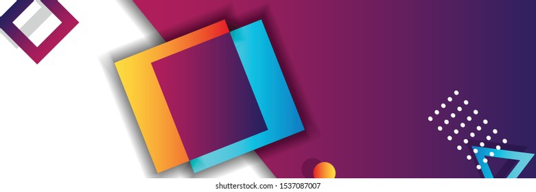 set banner background template with modern shape free vector art
