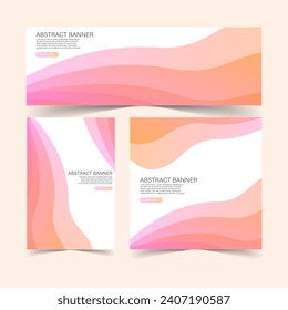 Set Banner background templates abstract style poster backdrop vector graphic design