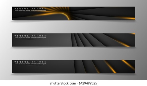 Set a banner background for your design. gold color and shadow of the light line. vector graphic design illustration